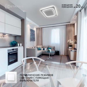 Управляемая светодиодная люстра VEGA dual 80W 2S-ON/OFF- 450x450x45-WHITE/WHITE-220-IP20