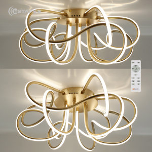 Управляемая светодиодная люстра LL MUSE 80W R-600-GOLD/OPAL-220-IP20, модель LIANA