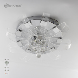 Управляемая светодиодная люстра ITALIKA 60W R-550x260-CHROME/CLEAR-220-IP20