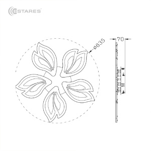Управляемый светодиодный светильник ASTRA 120W 5F-APP 635x70-WHITE/WHITE-220-IP20