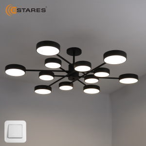 Управляемая светодиодная люстра MATEO 150W 12R-ON/OFF-1014x250-BLACK/WHITE-220-IP20