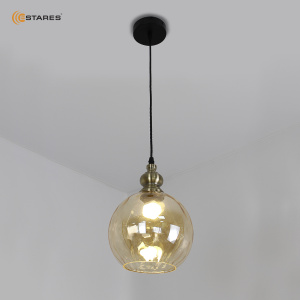 Светильник ZAR one R 1xE27-200x1050-BLACK/GOLD/CLEAR-220-IP20