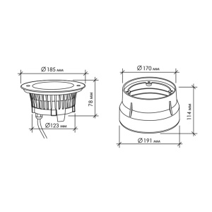Грунтовый светодиодный светильник C2V1205 DC24V 18W RGB (3 in1) IP67 (асимметричная линза)