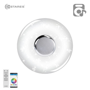 Управляемая светодиодная музыкальная люстра MUSIC RGB 40W R-APP-330-WHITE/CHROME-220-IP20