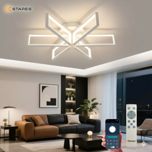 Управляемая светодиодная люстра MALDI 120W 6S-APP-650x150-WHITE/WHITE-220-IP20
