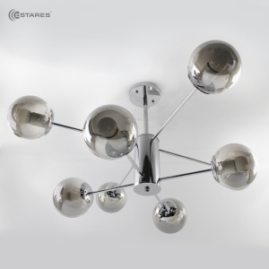 Люстра MONACO 6хЕ27 R-790xh420-chrome/lightgray