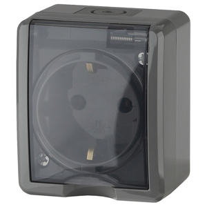 11-2401-03  ЭРА Розетка 2P+E IP54, 16АХ-250В, ОУ, Эра Эксперт, серый