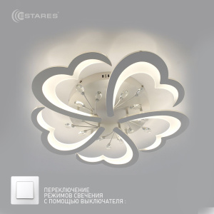 Управляемая светодиодная люстра СRYSTALwhite 01 60W R-ON/OFF-560x90-WHITE/WHITE-220-IP20
