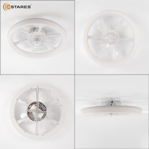 Управляемая светодиодная люстра с вент. FAN SIMPLE 45W+15W R-APP-460x120-WHITE/WHITE-220-IP20