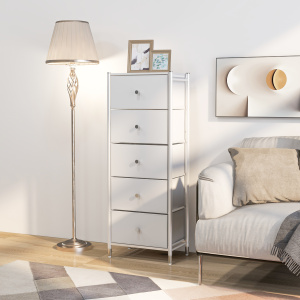 COMMOD classic 5F-5D-WHITE/SILVER-46x30x120 комод-пенал плюс