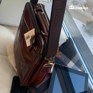 Сумка мужская из натуральной кожи UB-B306-240x290х110-brown/brown-молния/молния