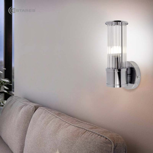 Cветильник, бра CLASSIC 1xE27 R-280x125x120-CHROME/CLEAR-220-IP20