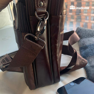 Сумка мужская из натуральной кожи UB-B208-195x215х90-brown/brown-молния/кнопка