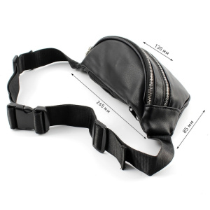 Сумка мужская из экокожи UB-504-265x130х85-black/black-молния/молния