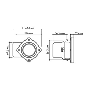 Накладной светодиодный светильник SLW-07 DC12V 6W IP68 (Красный) 45'   