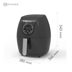 Аэрогриль EASYCOOK 1500W-DC-220V-5L-280x366x343-black/chrome