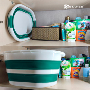Таз складной силиконовый ES-BS-portable-24l-54x39x24/7-white/seagreen