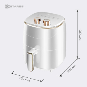 АЭРОГРИЛЬ EASYCOOK 1200W-220V-3.5L-220x220x280-WHITE/GOLD_2021