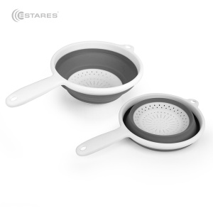 Дуршлаг складной силиконовый ES-CL-portable-37х23х9/4-white/gray