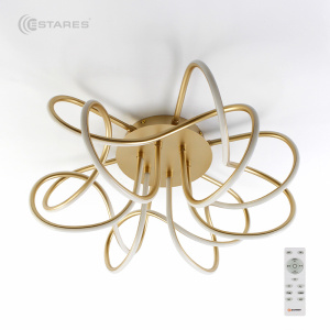 Управляемая светодиодная люстра LL MUSE 80W R-600-GOLD/OPAL-220-IP20, модель LIANA