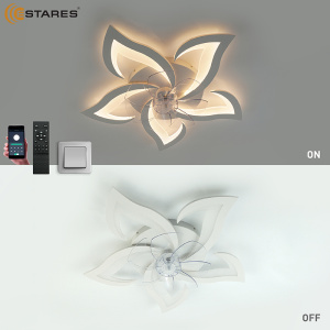 Управляемая светодиодная люстра с вент. FAN ELLA 80W+18W 5F-APP-680x120-WHITE/WHITE-220-IP20