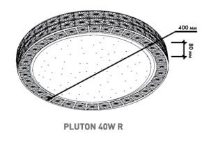 Управляемый светодиодный светильник PLUTON 40W R-400-SHINY-220-IP44