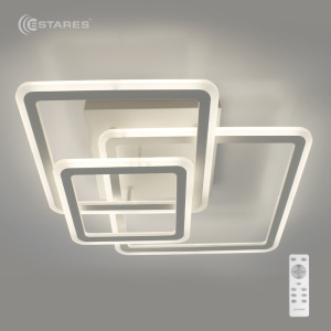 Управляемая светодиодная люстра SONNE 80W 3S-RC-520x520x110-WHITE/WHITE-220-IP20
