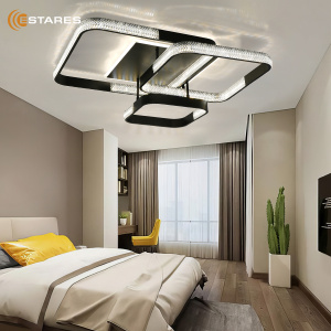 Управляемая светодиодная люстра MISTER 140W 4S-APP-720x660x160-BLACK/CLEAR-220-IP20