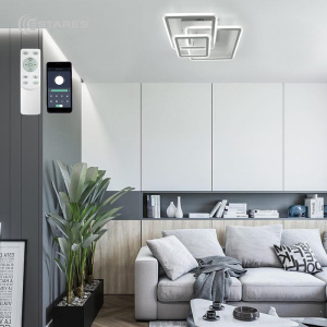 Управляемая светодиодная люстра SONNE 80W 3S-APP-520x520x110-WHITE/WHITE-220-IP20