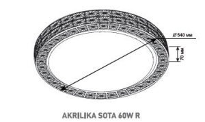 Управляемый светодиодный светильник AKRILIKA SOTA 60W R-540-CLEAR/SHINY-220-IP44