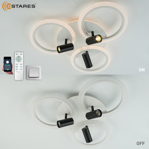 Управляемая светодиодная люстра SONNE downlight 80W 4R-APP-582x115-BLACK/WHITE/WHITE-220-IP20
