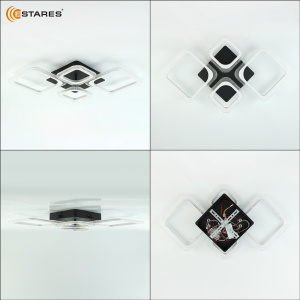 Управляемая светодиодная люстра OVAL prizma 80W 4S-RC-725x423x80-WHITE/BLACK/CLEAR-220-IP20
