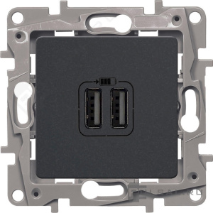 Legrand 672694 Розетка заряд 2хUSB АНТР ETIKA
