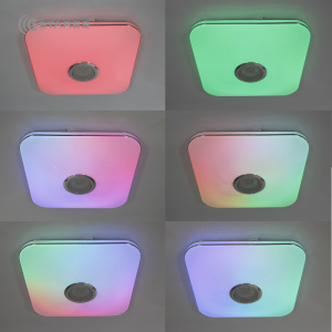 Управляемая светодиодная музыкальная люстра MUSIC RGB 40W S-APP-330-WHITE/CHROME-220-IP20