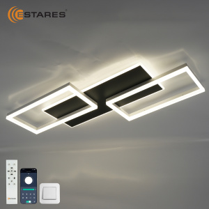 Управляемая светодиодная люстра SOLER 95W 3S-APP-842x392x70-BLACK/WHITE/WHITE-220-IP20