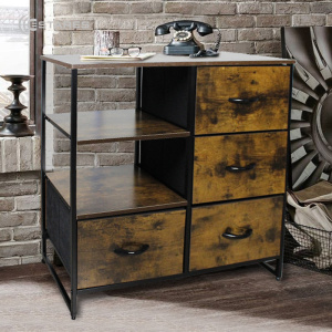 COMMOD WOOD-II 2F-4D-BROWN-84X29.8X71.5 комод микс