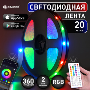 Управляемый светодиодный светильник гибкий ELECTRA RGB 30W-L-IRC-1,5W/m-18LED5050/m-20m-24/220V-IP20