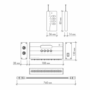 MS-WC8 Контроллер DMX DC12/24V 18A  IP20 (1990)
