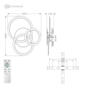 Управляемая светодиодная люстра SONNE 90W 4R-APP-590x525x110-WHITE/WHITE-220-IP20