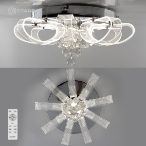 Управляемая светодиодная люстра ITALIKA 60W R-550x260-CHROME/CLEAR-220-IP20