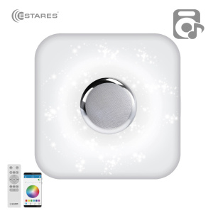 Управляемая светодиодная музыкальная люстра MUSIC RGB 80W S-APP-430-WHITE/CHROME-220-IP20