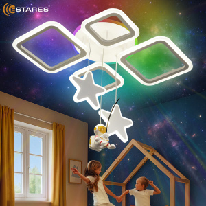 Управляемая светодиодная люстра KIDS OVAL RGB 85W 7SRZ-APP-630x465x90-WHITE/WHITE-220-IP20