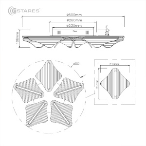 Управляемая светодиодная люстра LORELEA 60W R-RC-600x107-CHROME/CLEAR-220-IP20