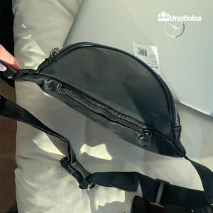 Сумка мужская из экокожи UB-504-265x130х85-black/black-молния/молния