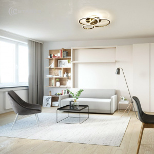 Управляемая светодиодная люстра SOLEN 90W 4R-RC-600x110-GOLD/WHITE-220-IP20