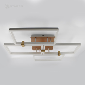 УПРАВЛЯЕМАЯ СВЕТОДИОДНАЯ ЛЮСТРА ON/OFF PANDORA 160W 4S-ON/OFF-1050X720X150-WHITE/GOLD-220-IP20