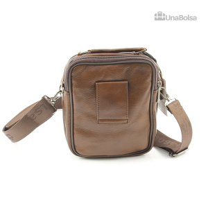 Сумка мужская из натуральной кожи UB-B101-150x185х85-brown/brown-молния/молния
