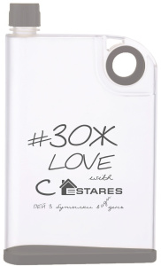 Бутыль для воды ЗОЖ_LOVE bootle 600ml-24x14x4-white/clear