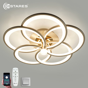 Управляемая светодиодная люстра  MADEMUASEL 110W 5С-APP-520x140-CHAMPAIGN/GOLD/WHITE-220-IP20