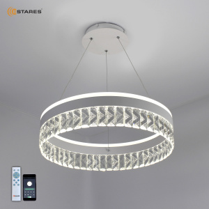 Управляемая светодиодная люстра CARINA 90W R-APP-500x1200-WHITE/CLEAR-220-IP20